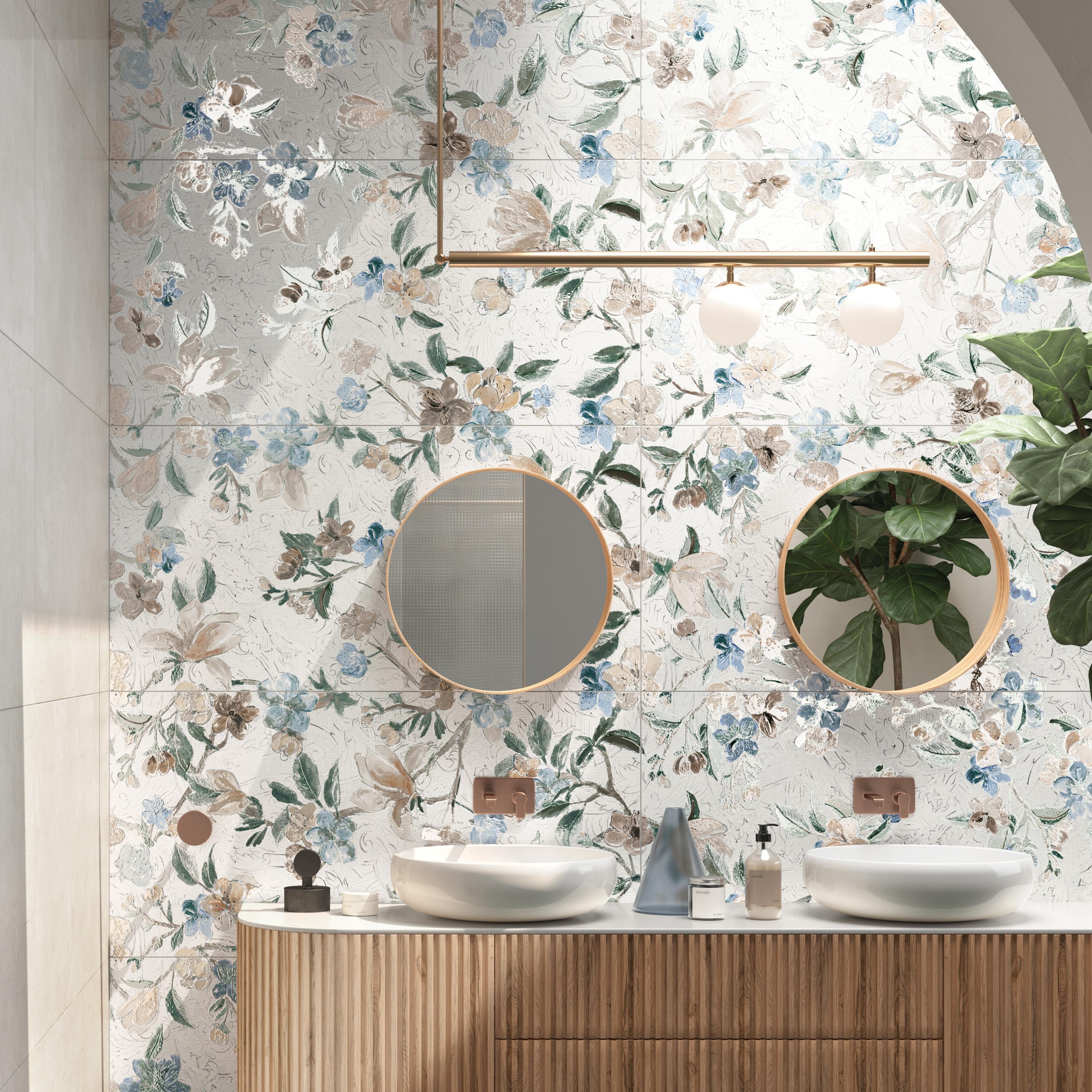 Merola Tile Parete Setoso White 23-1/2" x 47" Italian Porcelain Floor and Wall Tile