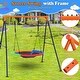 preview thumbnail 2 of 5, Saucer Swing with Stand for Kids Outdoor, 440lbs Saucer Swing Set