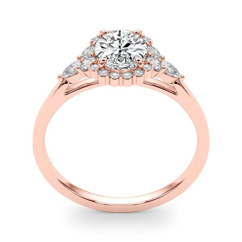 Auriya 14k Rose Gold Lab Grown Oval Diamond Halo Engagement Ring 0.50 to 5.00 ct. tw. (F-G VS)