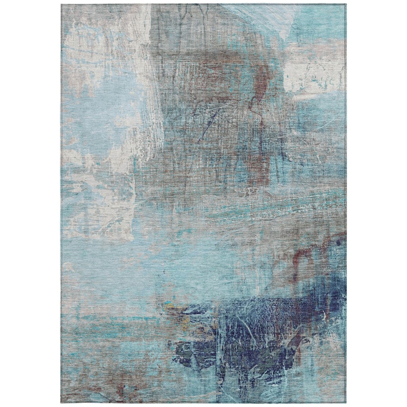 HomeRoots Abstract Transitional Rectangle Outdoor Rug