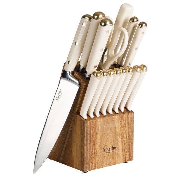 Martha Stewart 16 Piece Lockton Stainless Steel Cutlery Acacia