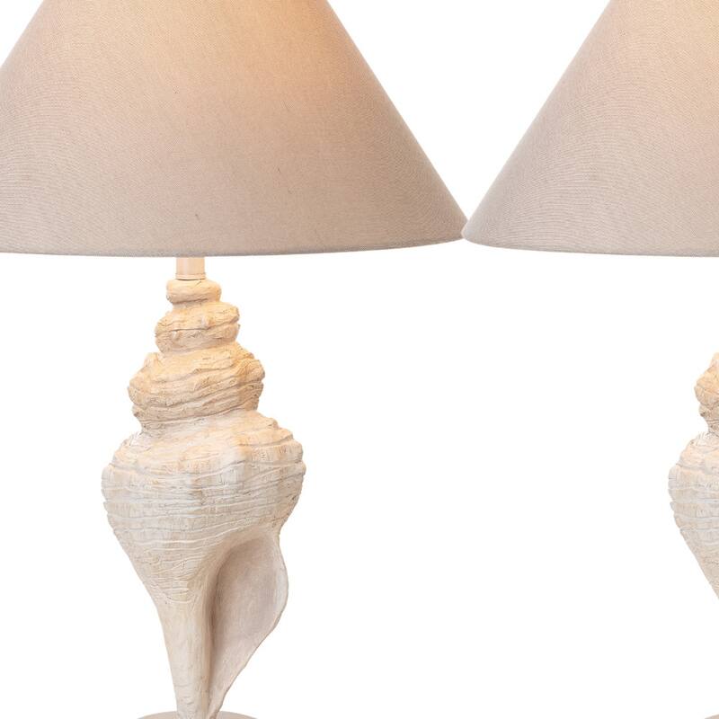 HomeRoots Set of Two 30" Beige and Brown Novelty Table Lamp Coastal With Tan Empire Shade - 6' X '30' X '6