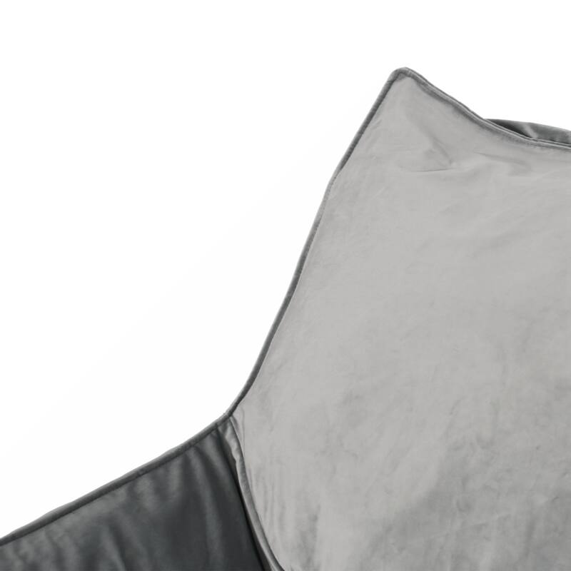 Allea Velveteen Bean Bag Chair with Armrests