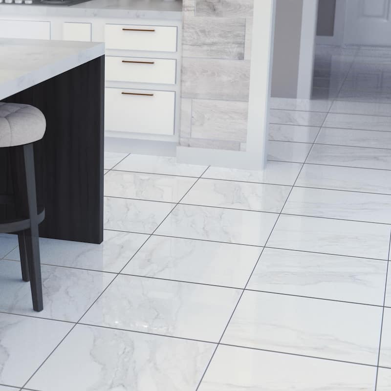 Merola Tile Ella Hill Calacatta 17-3/4" x 17-3/4" Ceramic Floor and Wall Tile - Case (7 Tiles)