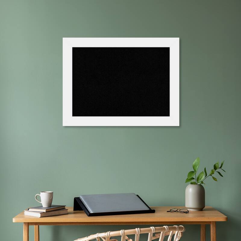 Corvino White Wood Framed Black Corkboard Bulletin Board