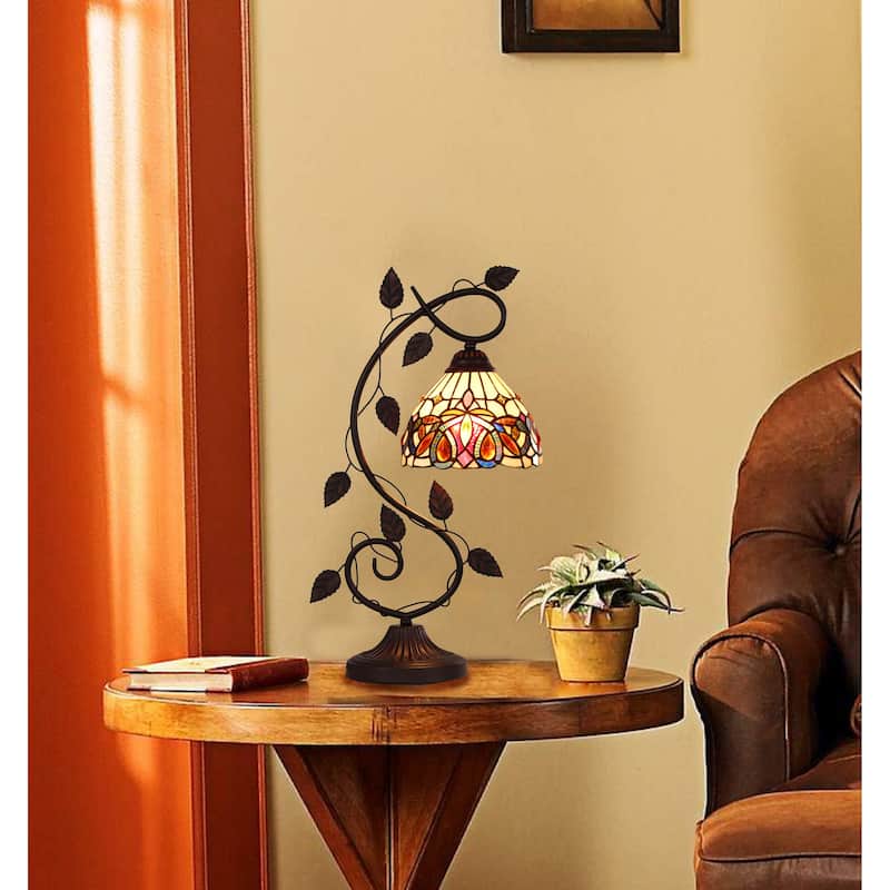 Tiffany-Style Victorian Design 1-light Dark Bronze Table Lamp
