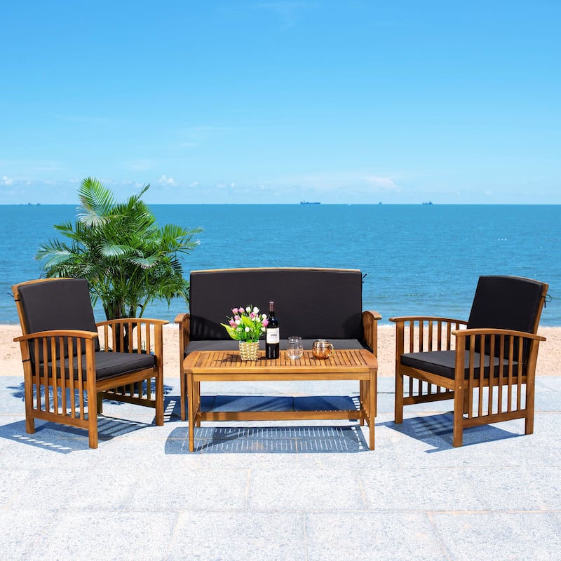 SAFAVIEH Outdoor Rocklin 4-piece Conversation Patio Set