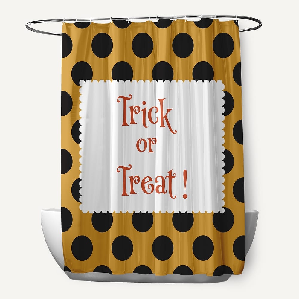 Halloween Trick or Treat Dots Shower Curtain