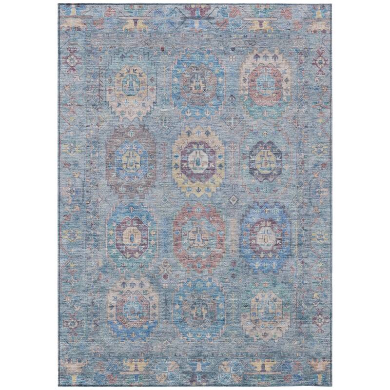 Machine Washable Indoor/ Outdoor Vintage Traditional Chantille Rug