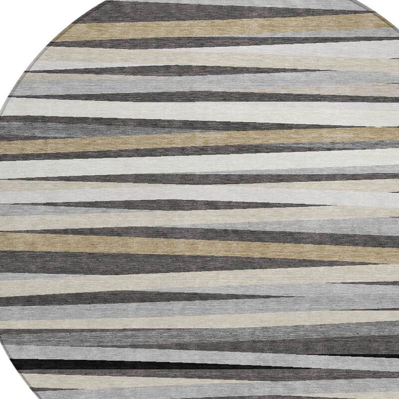 HomeRoots Striped Transitional Rectangle Outdoor Rug