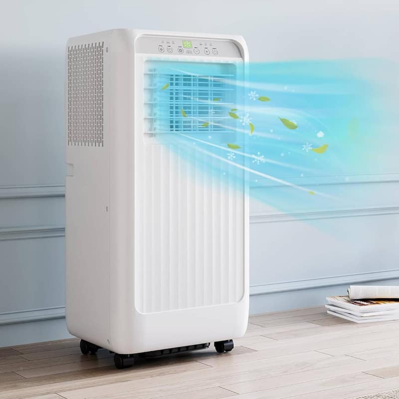 10000 Btus Portable Air Conditioner, Cool/ Fan/ Dry 3-in-1 Mini Standing AC Unit - N/A - White
