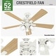 preview thumbnail 8 of 18, Hunter 52" Crestfield Ceiling Fan with 3-Light LED Light and Pull Chain - Farmhouse, Casual, Rustic