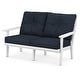 preview thumbnail 16 of 14, POLYWOOD Lakeside Deep Seating Loveseat White / Marine Indigo