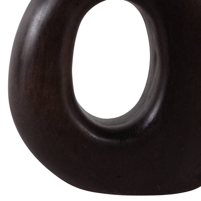 Mango Wood Modern Vase with Round Cutout Silhouette Minimalist Design