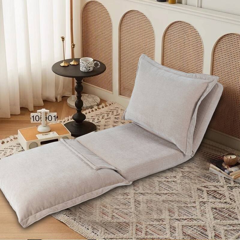 Lazy Sofa Chair Reclining Sofa Bed Floor Standing Single Sleeper Couch with Pillows and Adjustable Backrest for Small Space