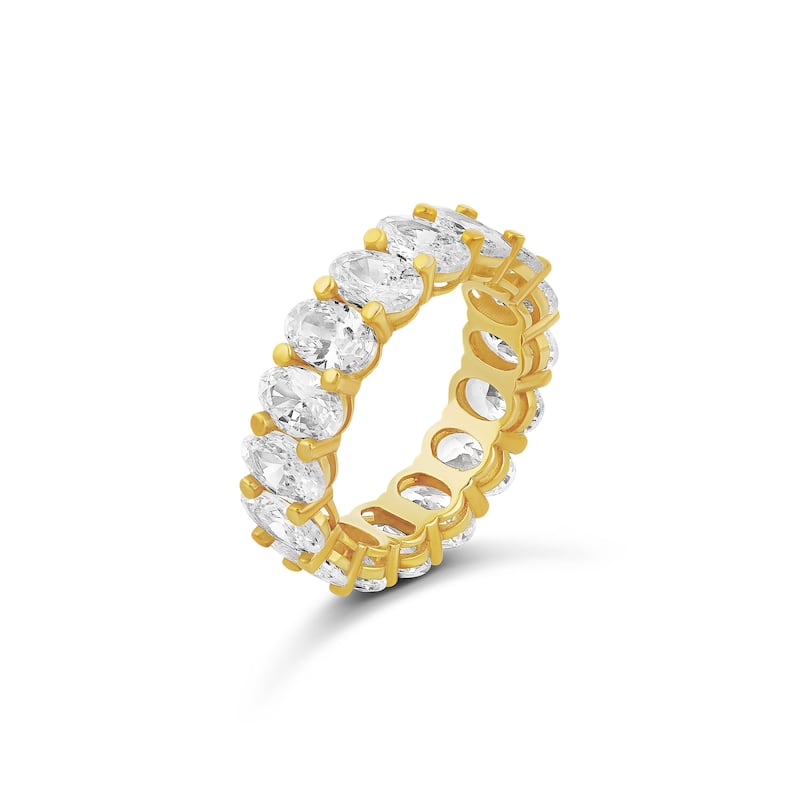SHYMI Oval Prong-Set Eternity Band - 8 - Gold