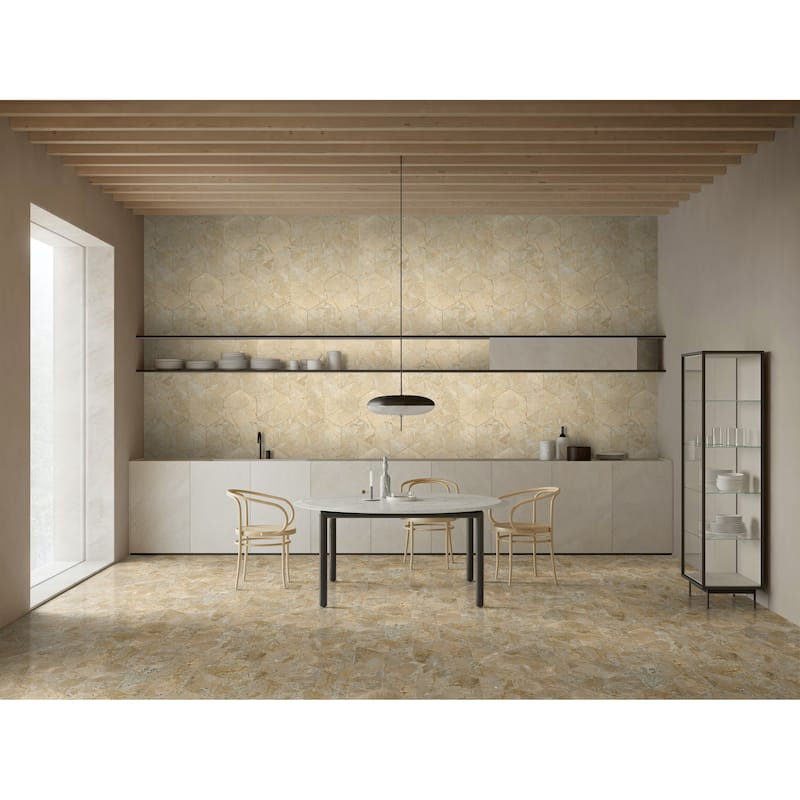 Hexagon Natural Stone Marble Tiles for Floor and Wall, 1 Box 12 PCS