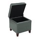 preview thumbnail 3 of 13, Adeco Bonded Leather Storage Ottoman Square Tufted Cube Footstool