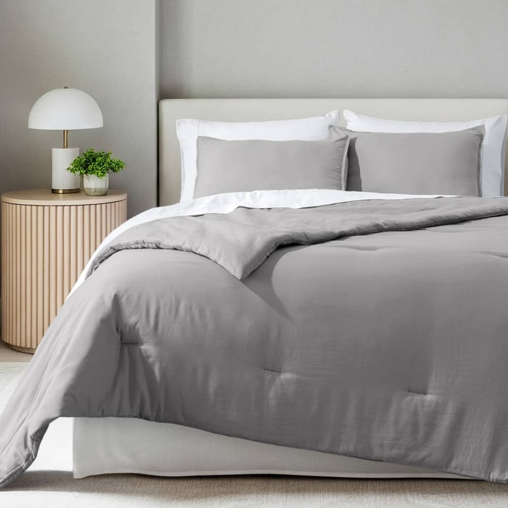 Bare Home Down Alternative Track Stitch Comforter Set