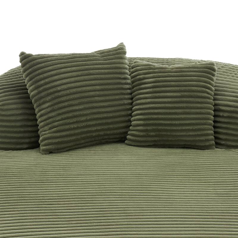 Modern Chaise Lounge Sofa Boneless Couch 51.6" Sofa Bed Compression Sofa Couch with Two Supportive Pillows for Living Room