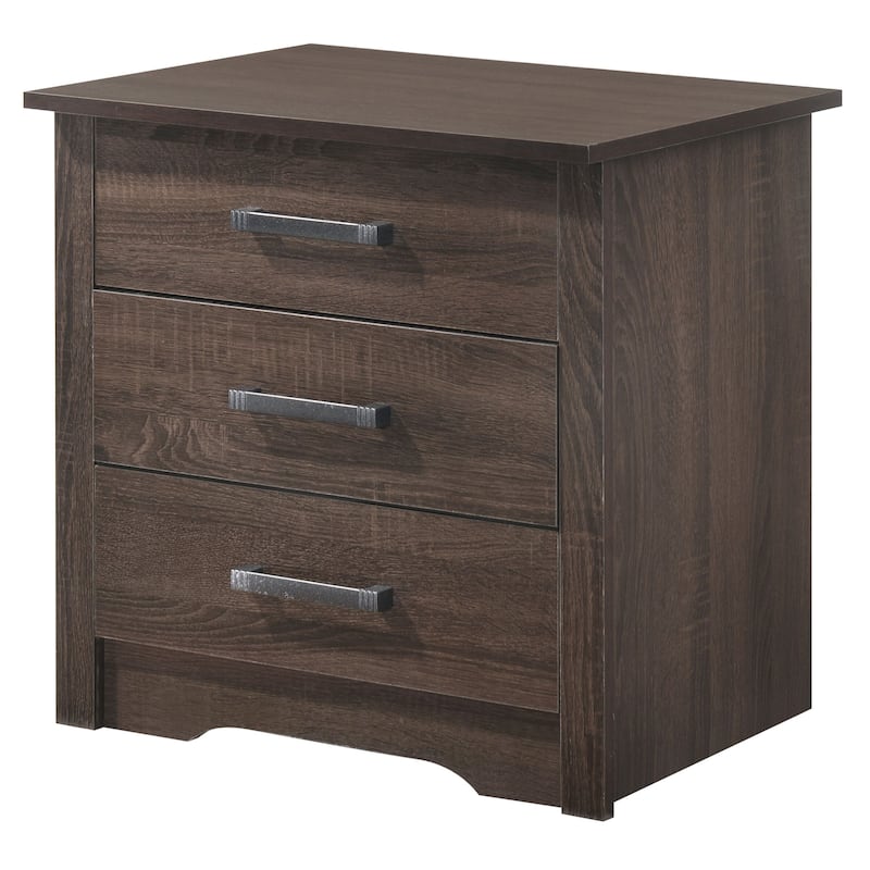 Hudson 3-drawer Nightstand - Dark Brown