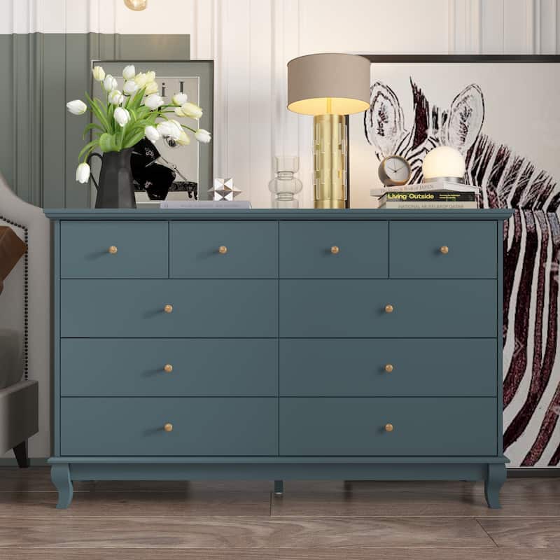Lacquer Dresser 55.1"Wide Storage Chest Storage Dresser Bedroom