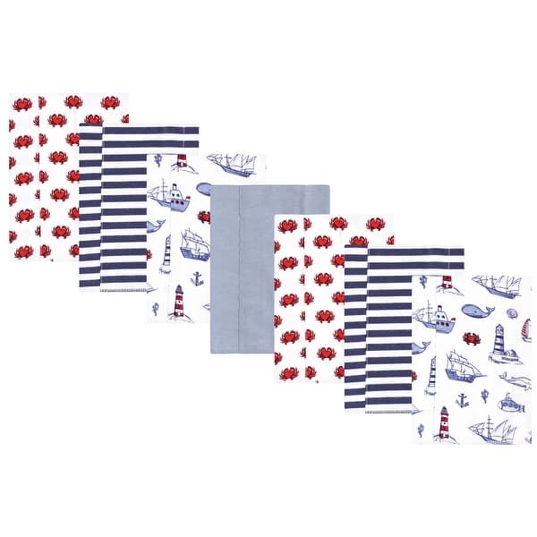 slide 1 of 1, Hudson Baby Flannel Burp Cloth 7pk, Lighthouse, One Size - Lighthouse 7 Pack - One Size One Size - Lighthouse 7 Pack
