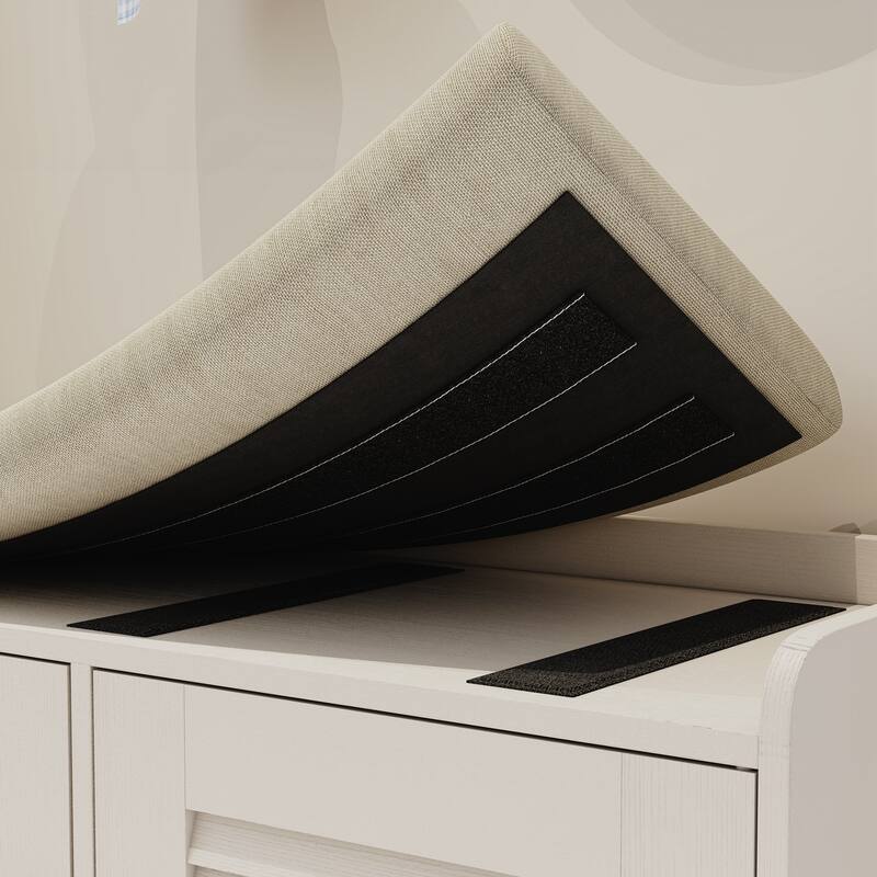 Entryway Bench with Shoe Storage, Shoe Bench with Cushion, Adjustable Shelves