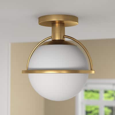 Cieonna 9.25" Wide Semi Flush Mount with Glass Shade