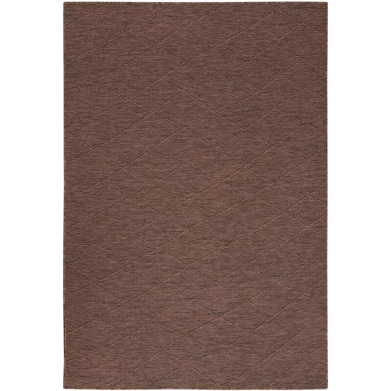 Nourison Practical Solutions Indoor/Outdoor Geometric Area Rug - Aqua/Mocha - 6'x9'