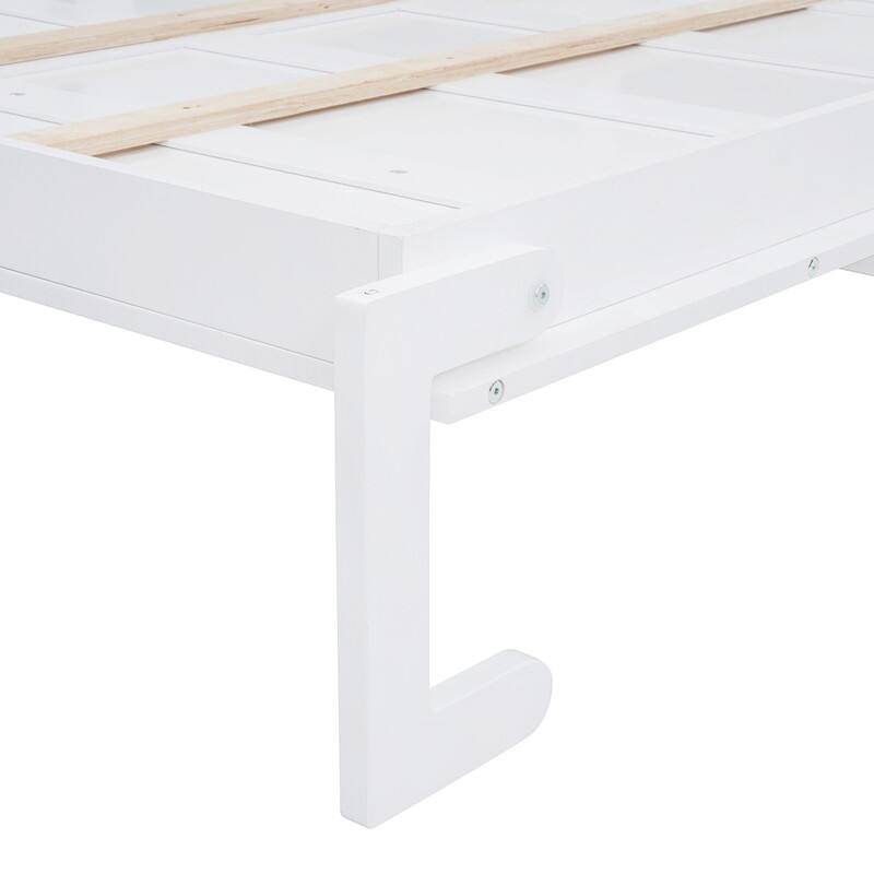 Queen Size Murphy Bed Wall Bed with Top Storage Shelves, Luxurious Foldable Storage Bed Frame with Charging Station