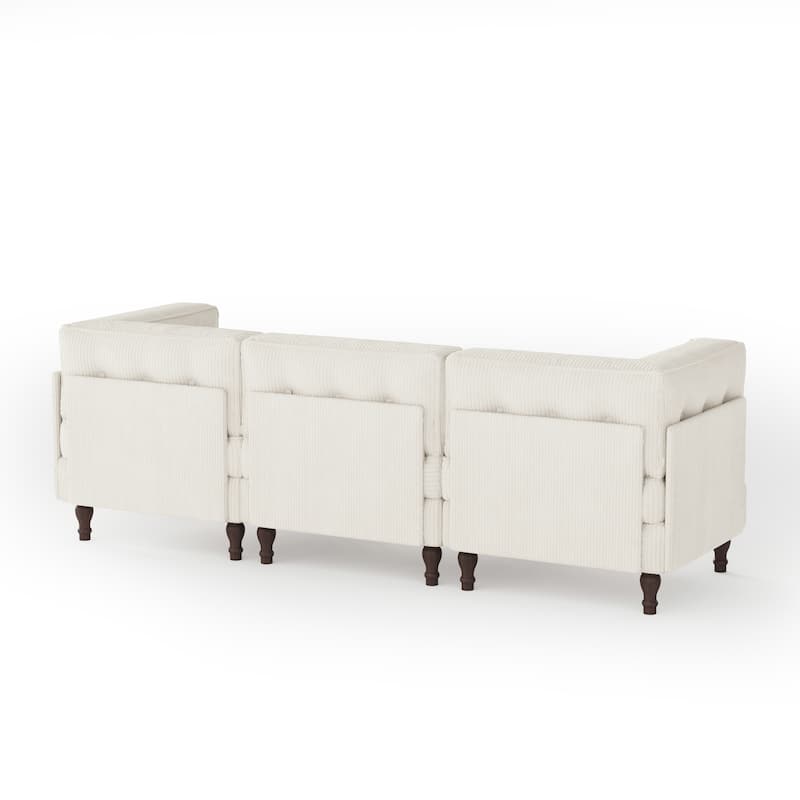 Oversized Modular Sectional Corduroy Fabric Tufted Sofa