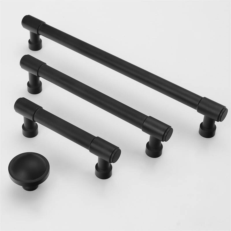 6 Pack Matte Black Cabinet Pull - 12.64 x 4.37 x 2.36