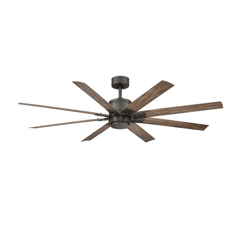Renegade Indoor and Outdoor 8-Blade Smart Ceiling Fan 52in with 3000K LED Light Kit and Remote Control with Wall Cradle - 52