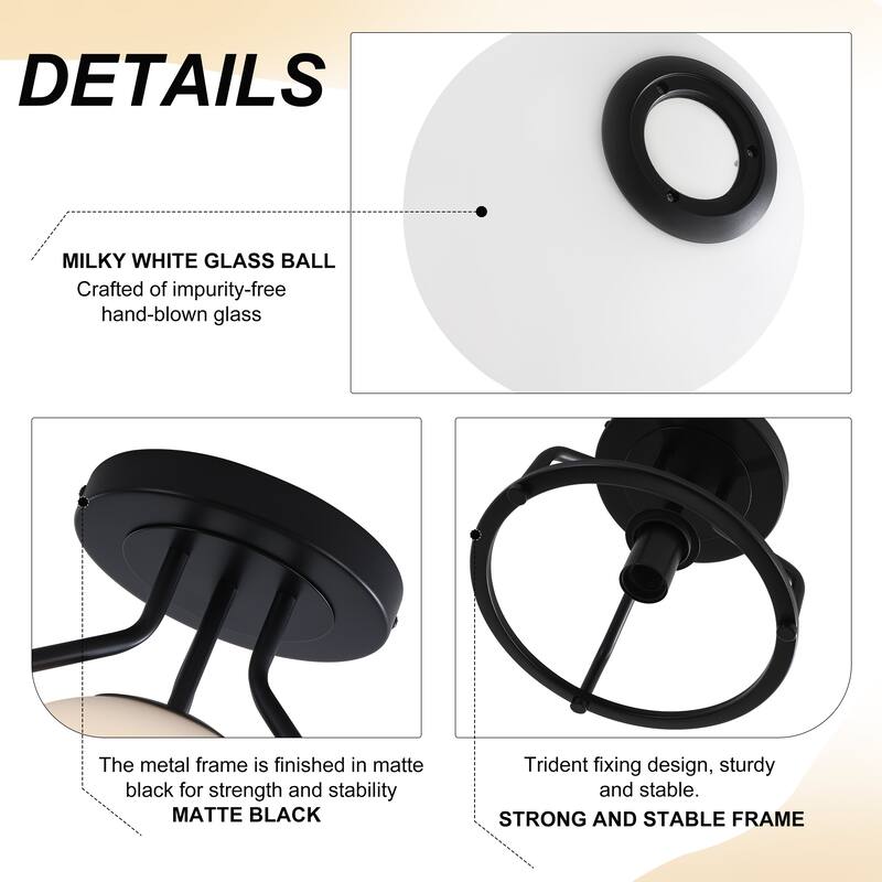 1-Lights Glass Flush Mount