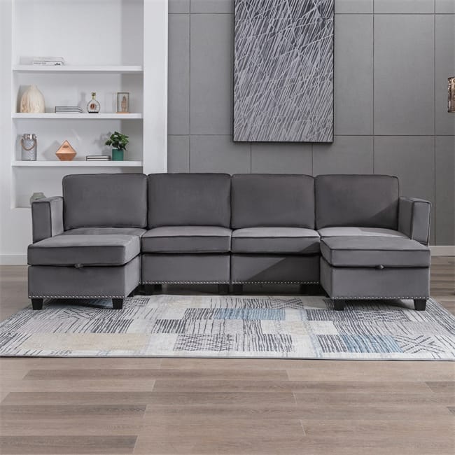 Mixoy 6-Seater Transferable Position Free Combination Sectional Sofa with Storage