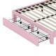 preview thumbnail 17 of 15, Twin/Full Size Upholstered Kids Platform Bed Frame with Rainbow Design Headboard, Velvet Princess Bed with Storage Drawer