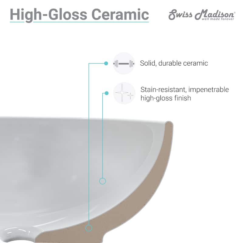 Voltaire Rectangular Ceramic Wall Hung Sink With Left Side Faucet Mount