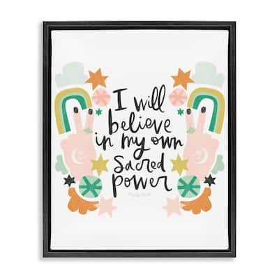 Stupell Empowering Sacred Power Sentiment Framed Floater Canvas Wall Art Design By Mandy Ford Art + Illustration