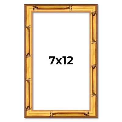 7x12 Frame Gold Bamboo Solid Wood Picture Frame | 1 Inch Moulding