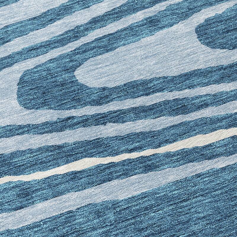 Machine Washable Indoor/ Outdoor Abstract Illusion Chantille Rug