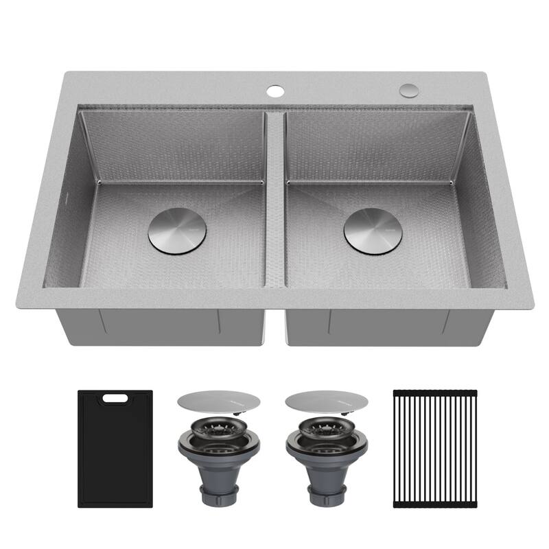Karran USA HST3322DB Matrix 33" Drop In Double Basin Stainless Steel - Stainless Steel