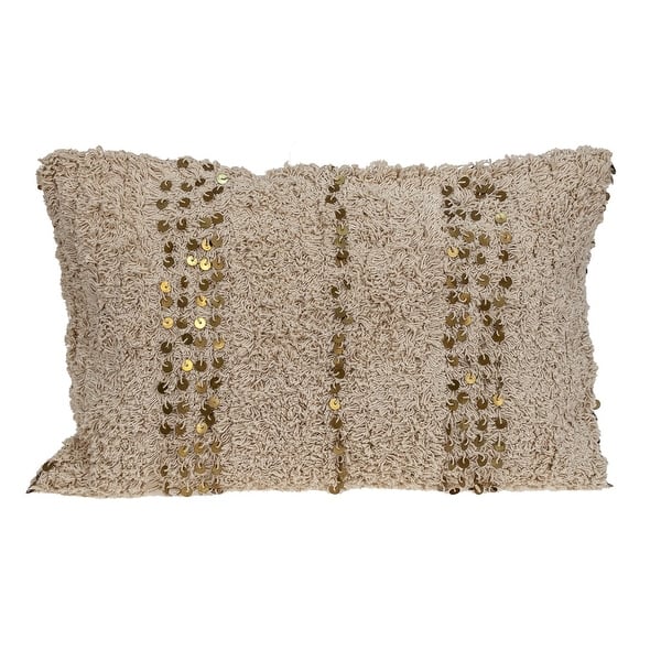 Boho Woven Shaggy Sequin Lumbar Pillow Boho Woven Shaggy Sequin Lumbar Pillow