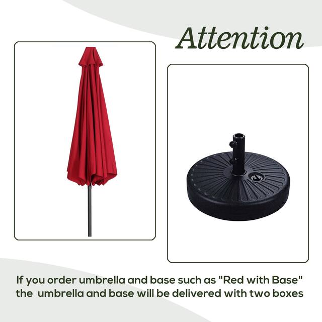 Ainfox 10ft Patio Umbrella with Lights Outdoor Solar Umbrella