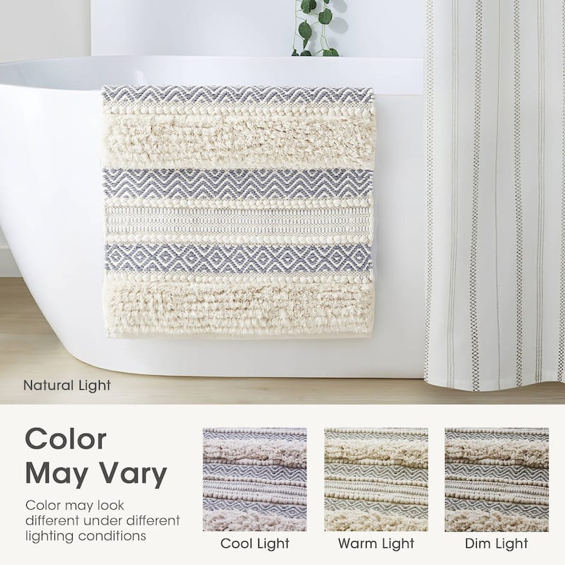 INK+IVY Asher Woven Texture Stripe Bath Rug