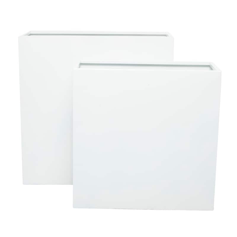 Black or White Metal Modern Planter (Set of 2) - S/2 28", 24"H