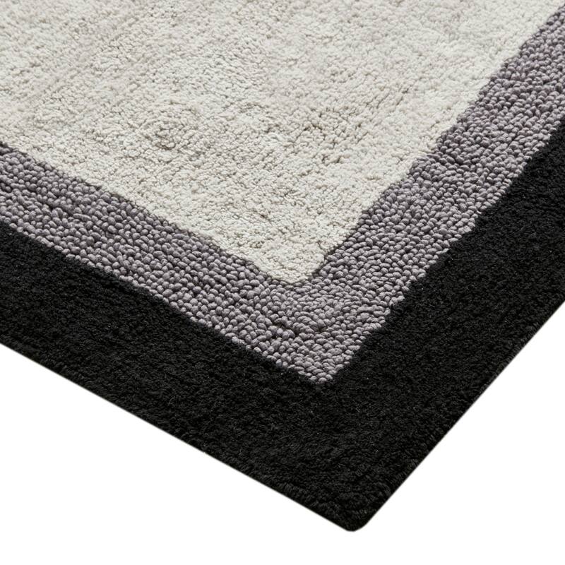 Madison Park Infinity Black Cotton Bath Rug