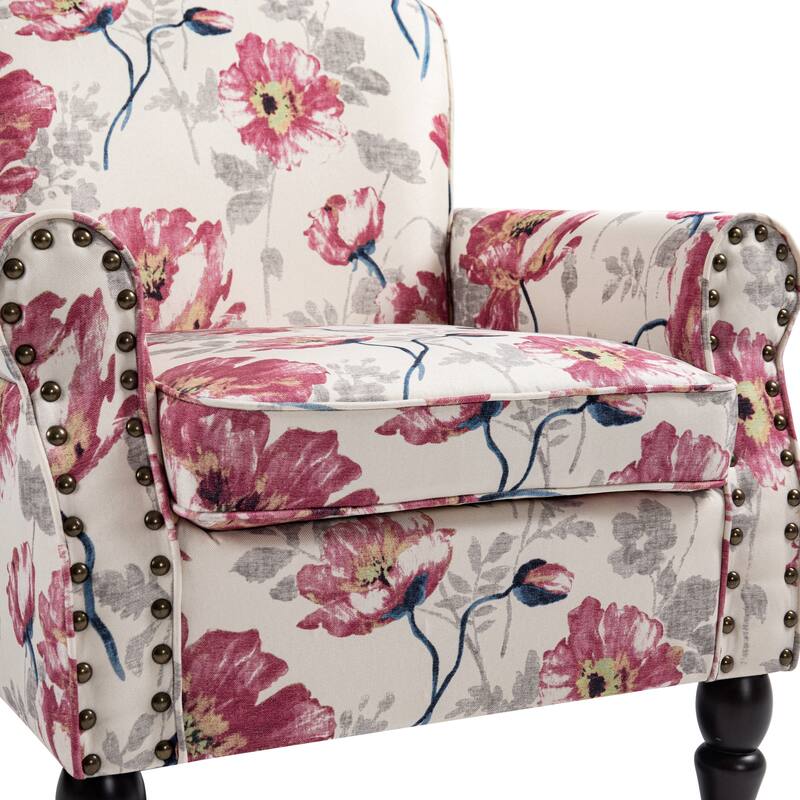 Living Room Armchair with Nailhead Trim - 29.9"W x 29.9"H x 32.9"D