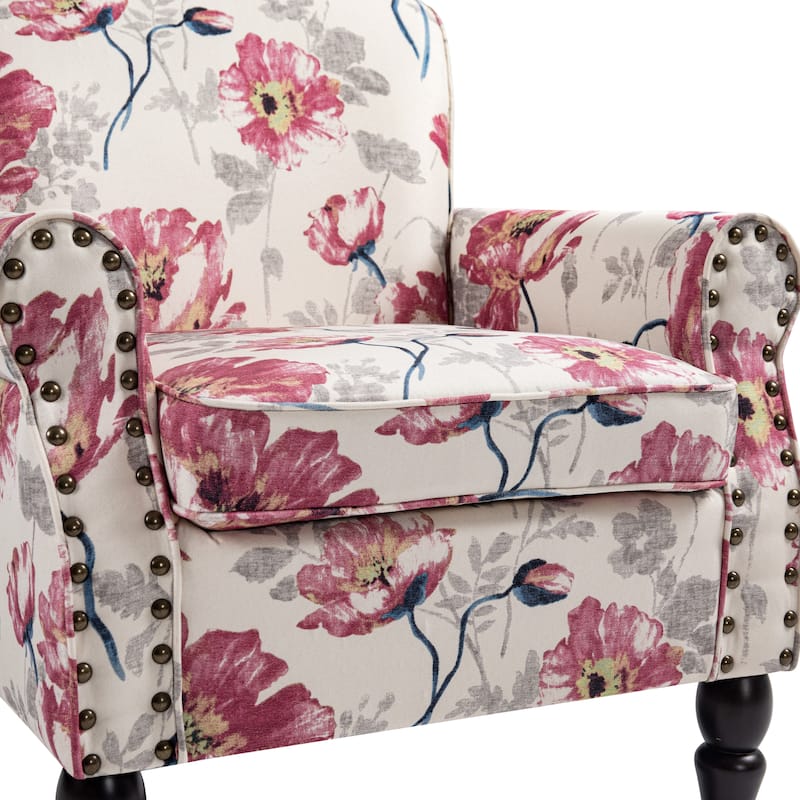 Mid-Century Modern Accent Chairs with Nailhead Trim