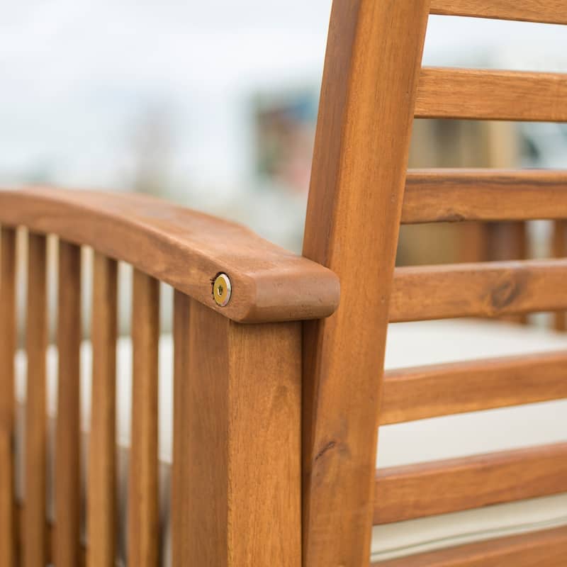 Walker Edison Surfside Acacia Wood Outdoor Chairs (Set of 2)